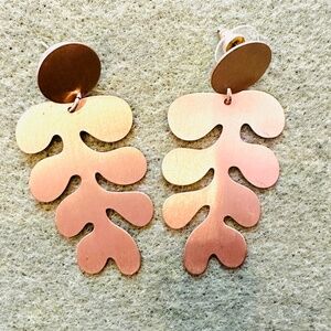 Modern Gold Leaf Earrings